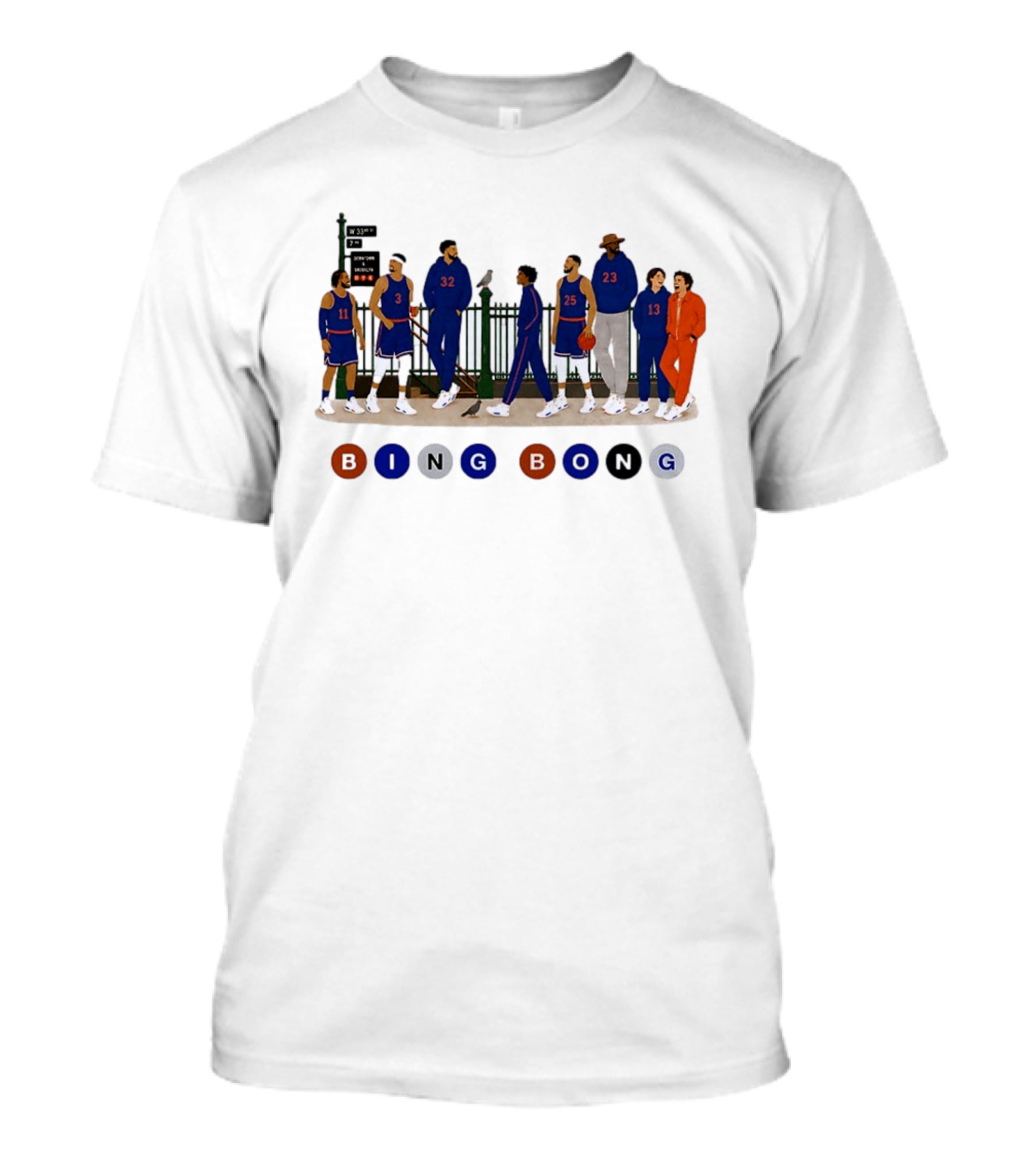 Borough Roll Call Bing Bong W 33rd 7th Ave New York Knicks T-Shirt