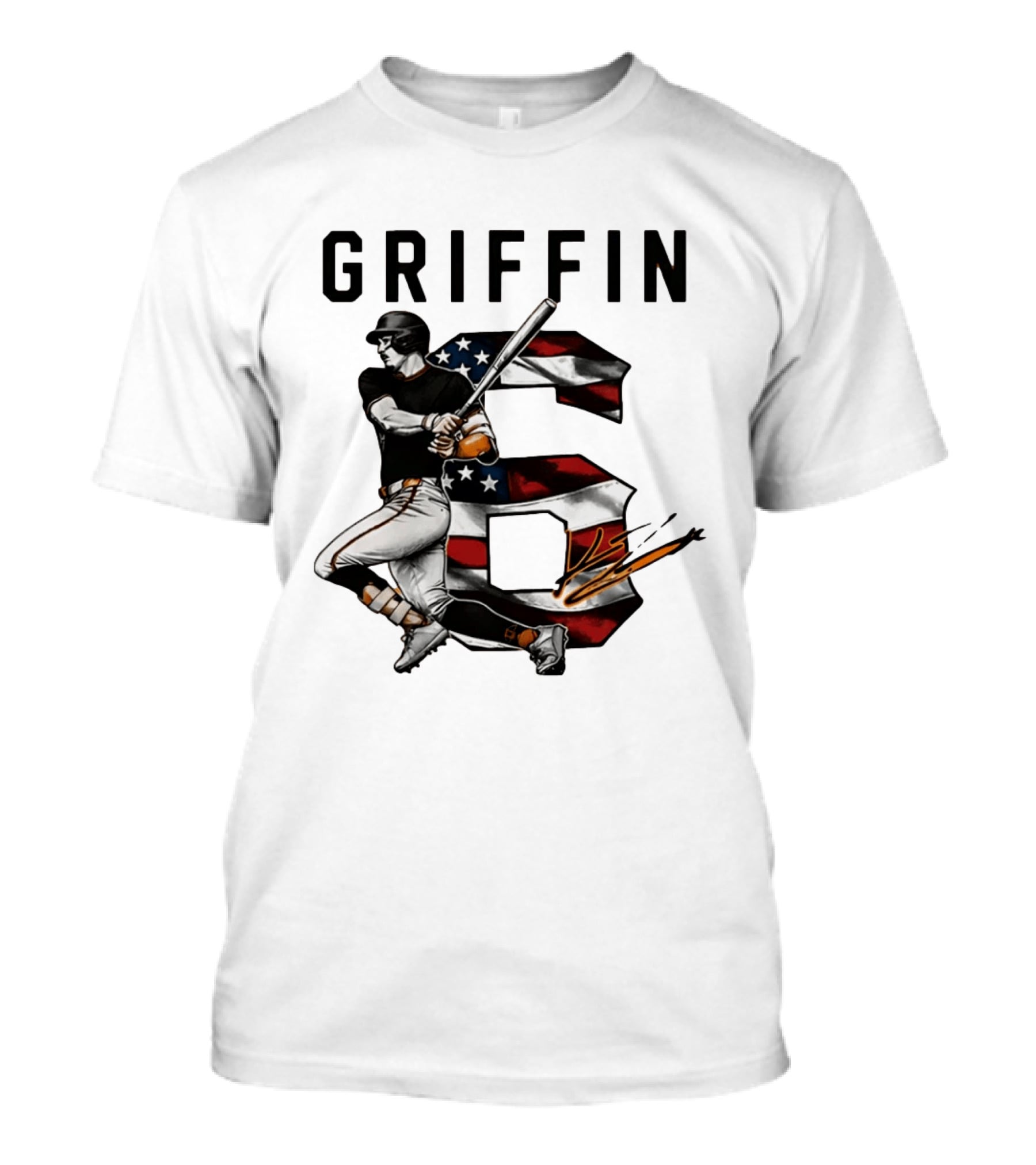 Griffin Baseball No 6 Stars And Stripes Patriotic T-Shirt