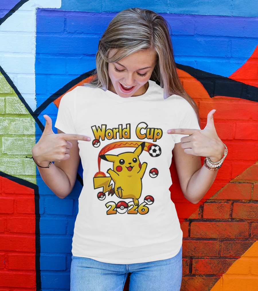 World Cup 2026 Pokémon Pikachu Soccer Poké Balls T-Shirt