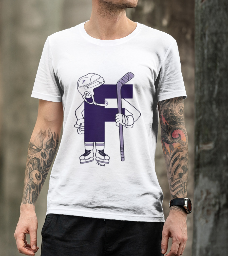 Minnesota Frost Hockey Character With Stick And Helmet T-Shirt