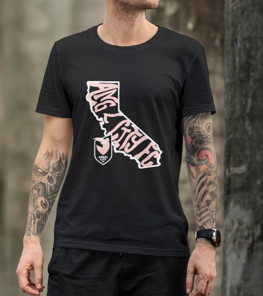 Angel City FC Groovy California Map T-Shirt