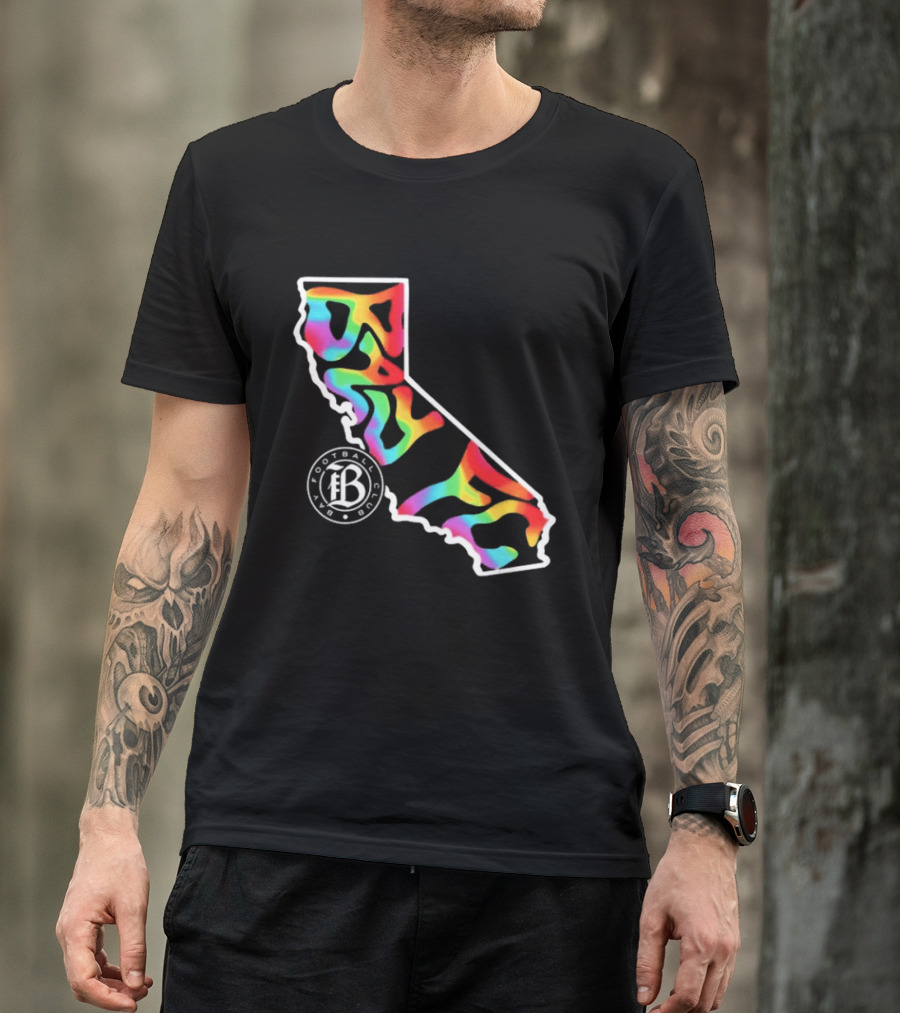 Bay FC Groovy Pride California Football Club Rainbow T-Shirt