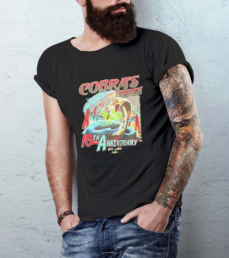 Cobra's Curse 10th Anniversary Busch Gardens Tampa Roller Celebration T-Shirt