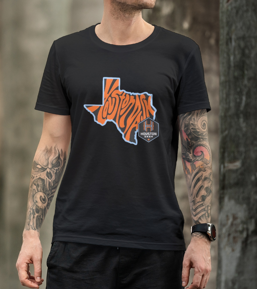 Houston Dash Groovy Texas State Map T-Shirt