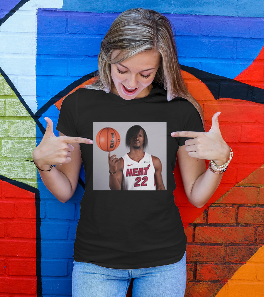 Jimmy Butler Miami Heat 22 Wilson Basketball Nike T-Shirt