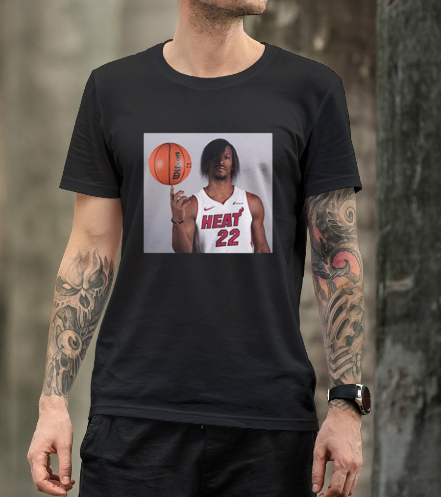 Jimmy Butler Miami Heat 22 Wilson Basketball Nike T-Shirt