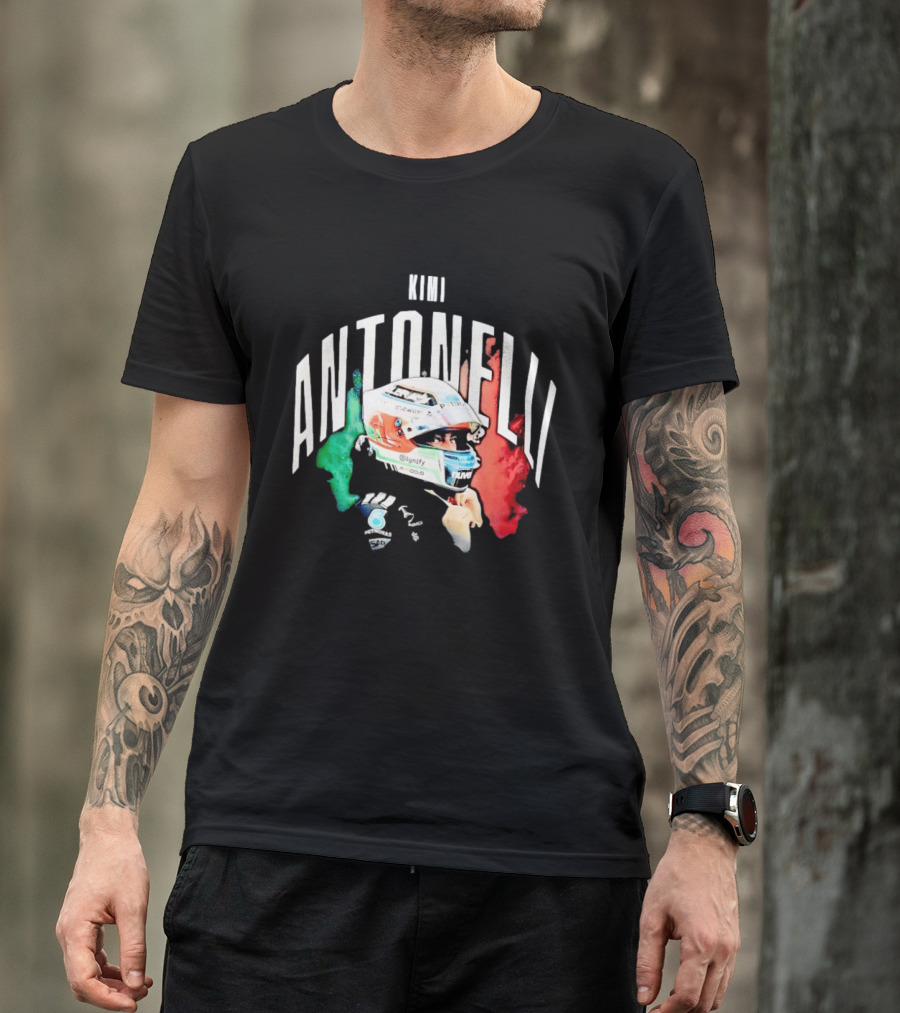 Kimi Antonelli AMG Petronas Formula One Team Racing Helmet Italian Flag T-Shirt