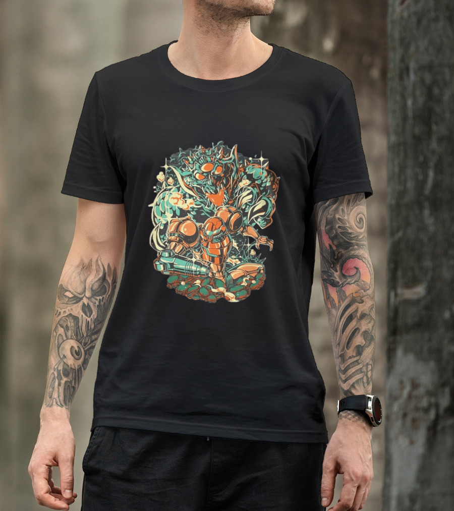 Metroid Samus Aran Kraid Catastrophic Day Retro Gaming T-Shirt