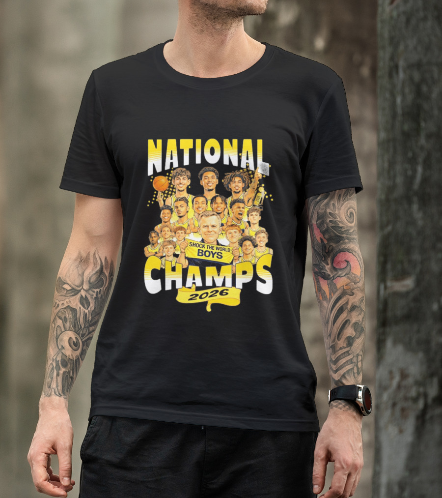 Michigan Wolverines National Champs 2026 Shock The World Boys T-Shirt