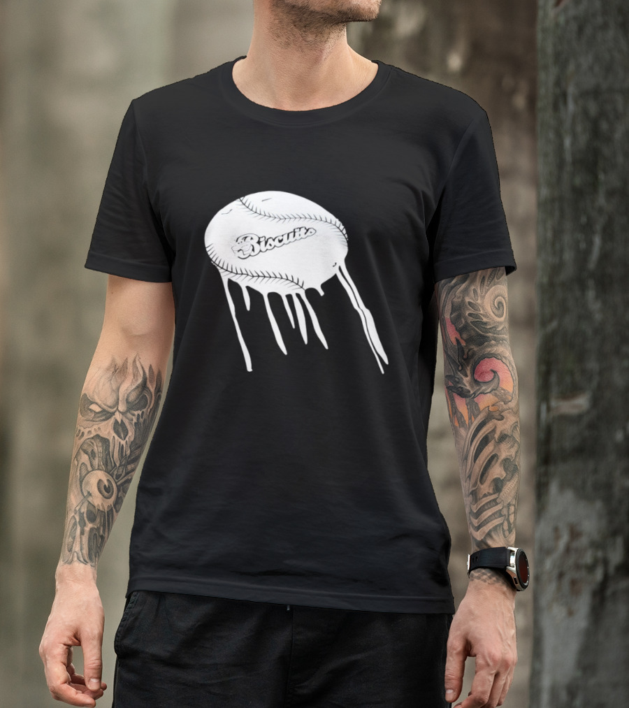 Montgomery Biscuits Baseball Dripping Melted Effect T-Shirt