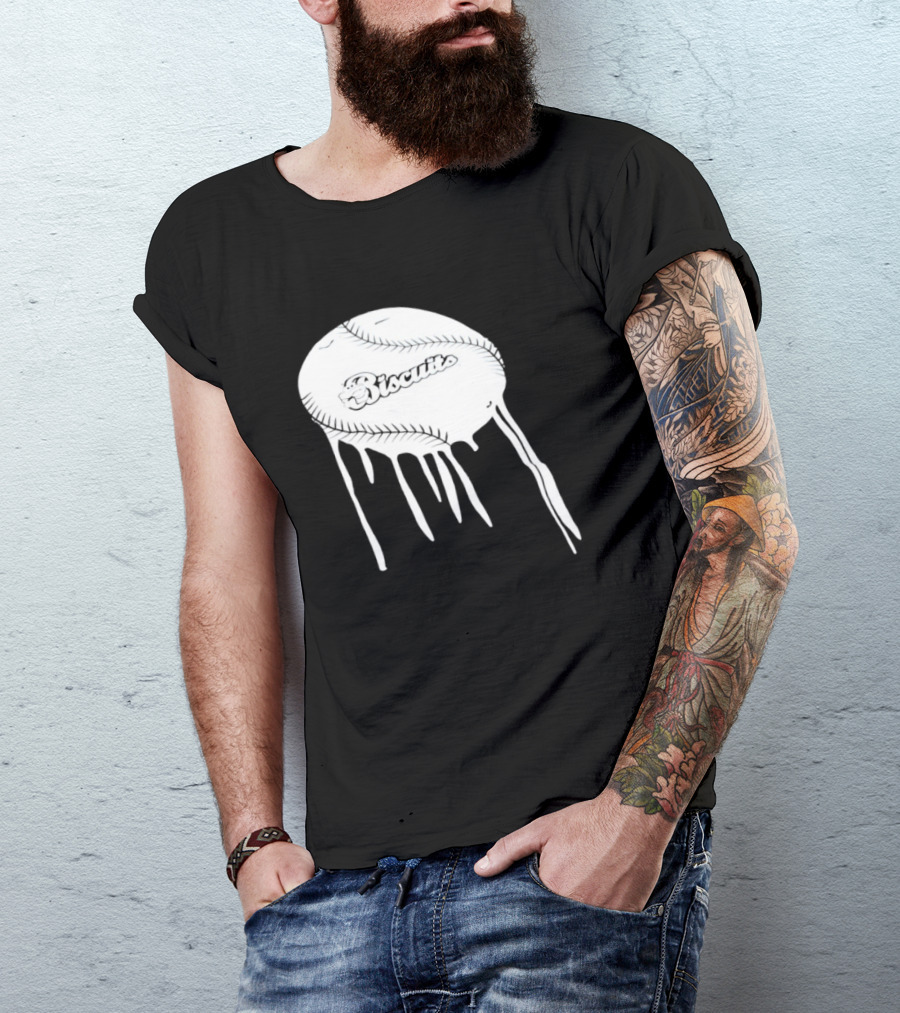 Montgomery Biscuits Baseball Dripping Melted Effect T-Shirt