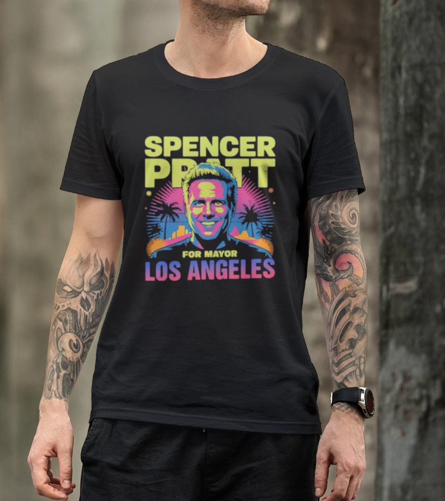 Spencer Pratt For Mayor Los Angeles Neon Pop T-Shirt