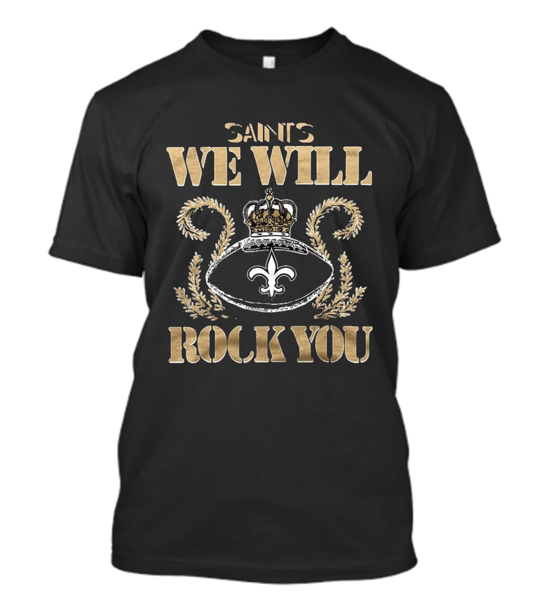 New Orleans Saints We Will Rock You Crown Fleur De Lis 2026 T-Shirt