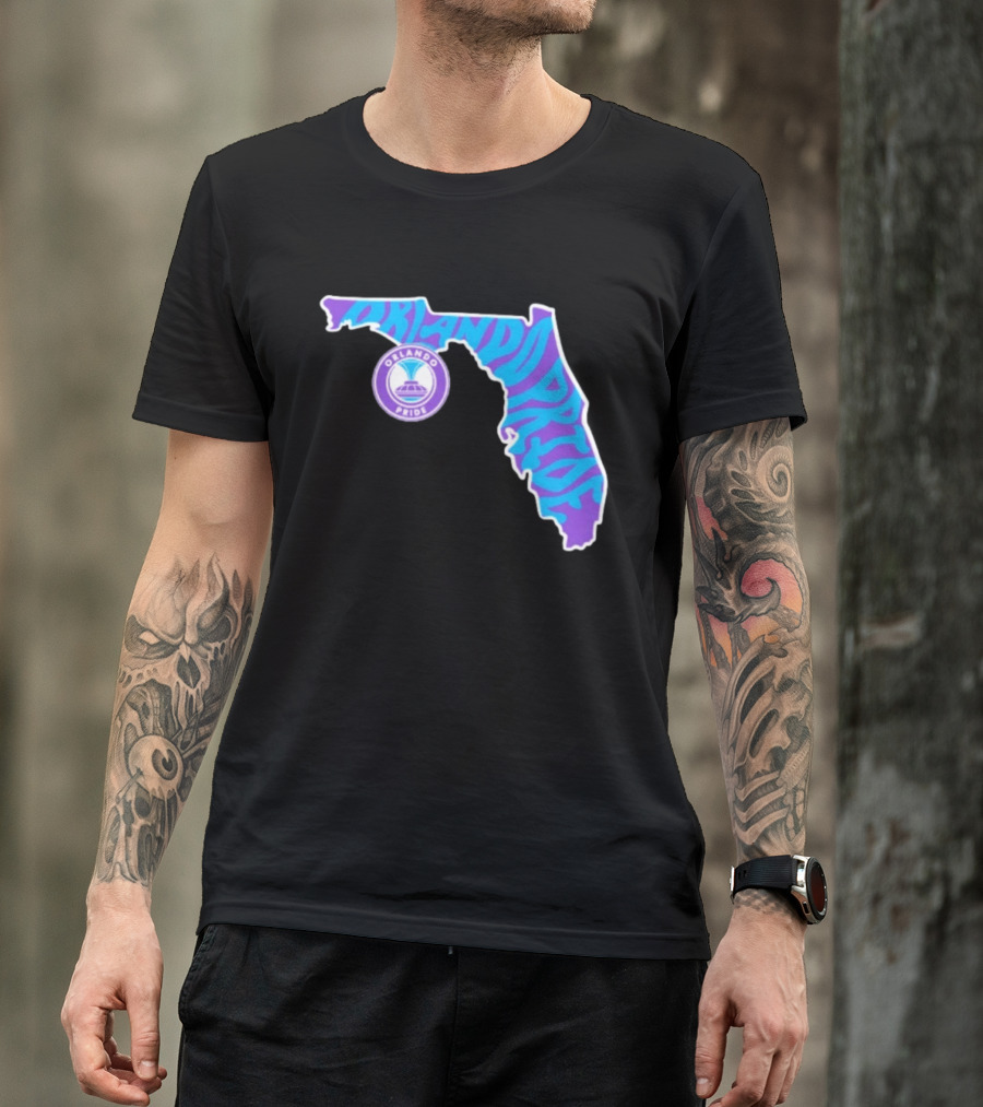 Orlando Pride Groovy State Of Florida Map Team T-Shirt