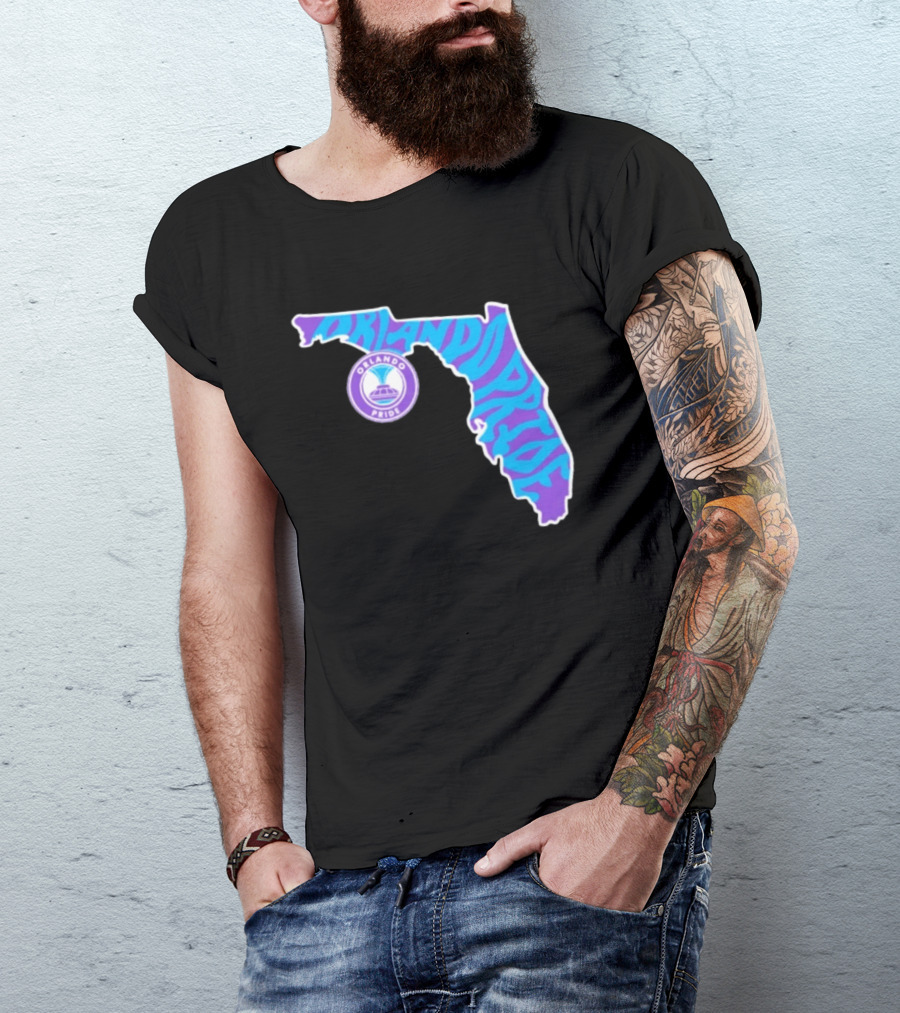 Orlando Pride Groovy State Of Florida Map Team T-Shirt