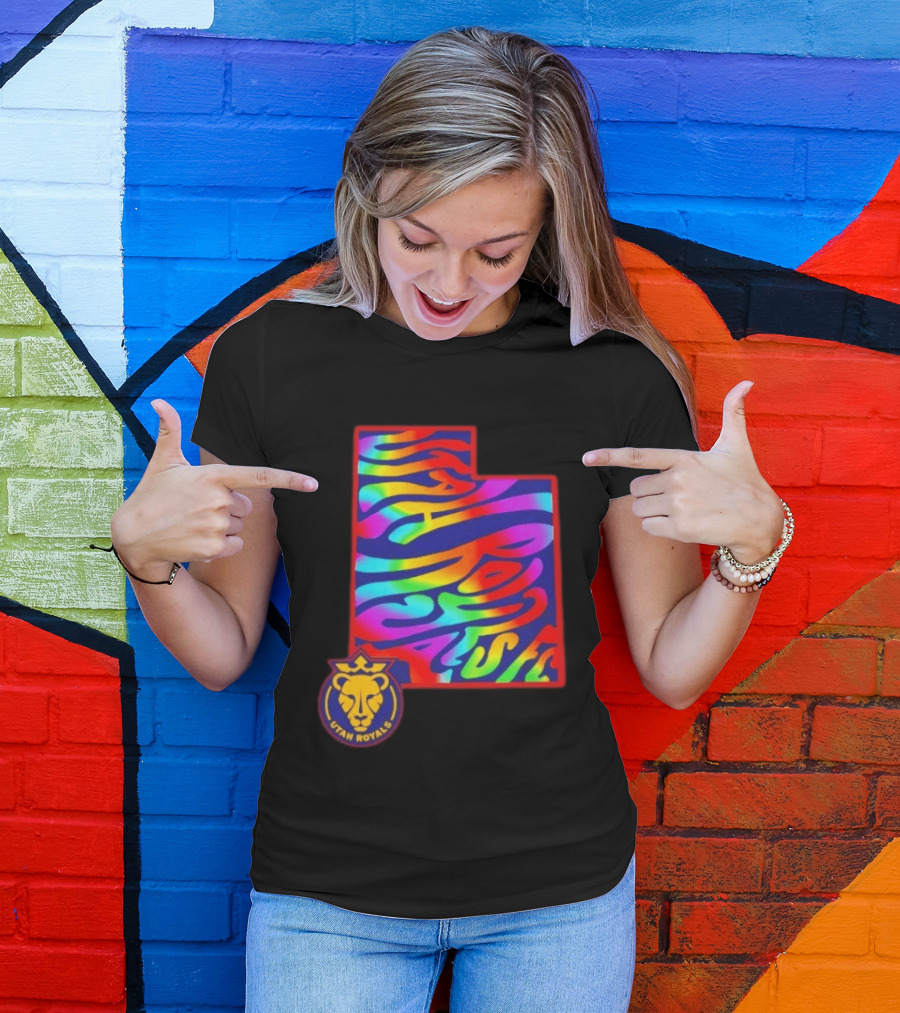 Utah Royals FC Pride Groovy Rainbow State T-Shirt