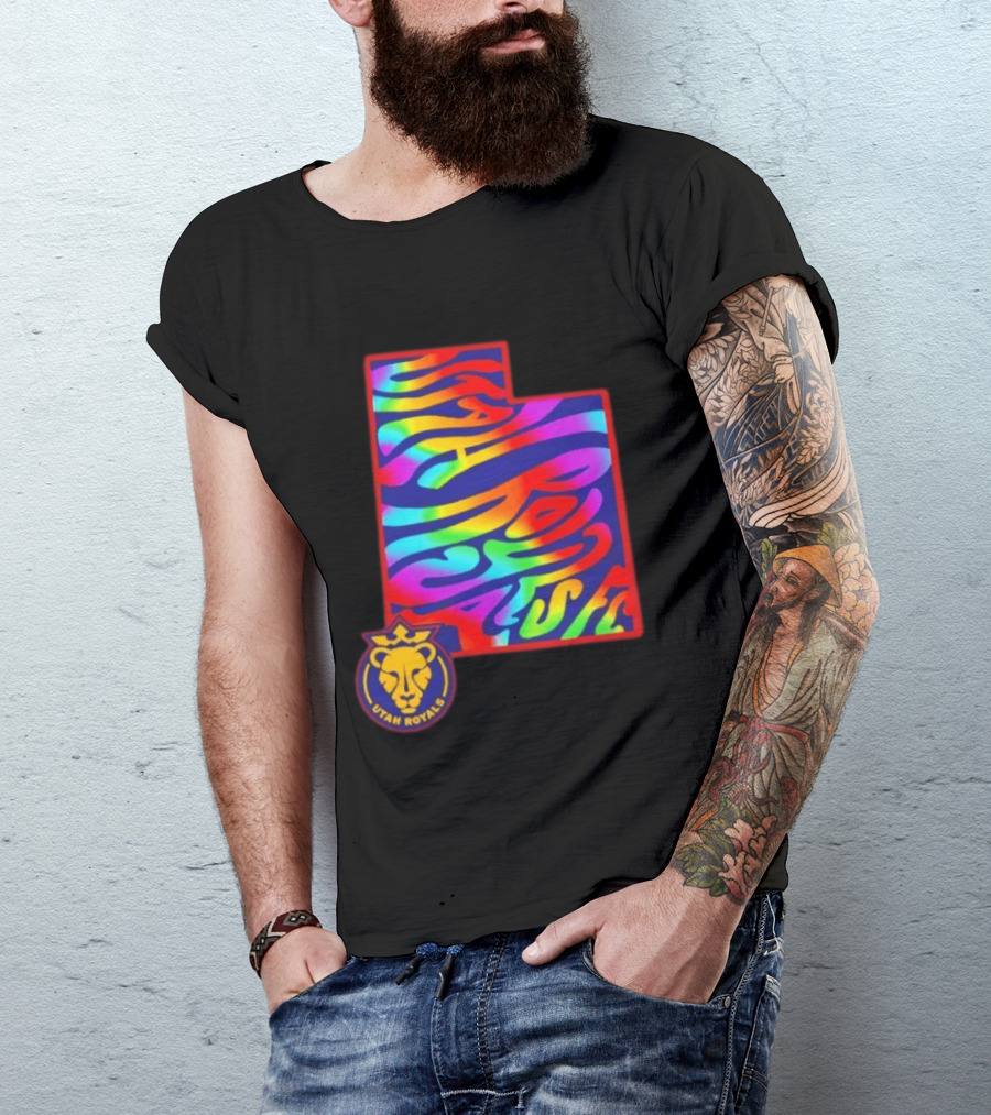 Utah Royals FC Pride Groovy Rainbow State T-Shirt