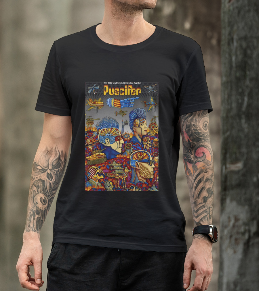 Puscifer May 14 2026 Greek Theatre Los Angeles CA Psychedelic Concert T-Shirt
