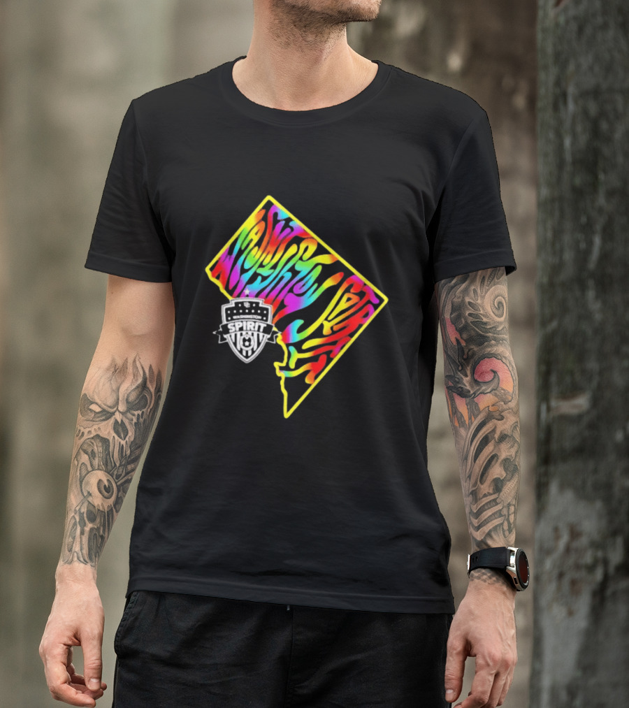 Washington Spirit Groovy Pride Rainbow State Map T-Shirt