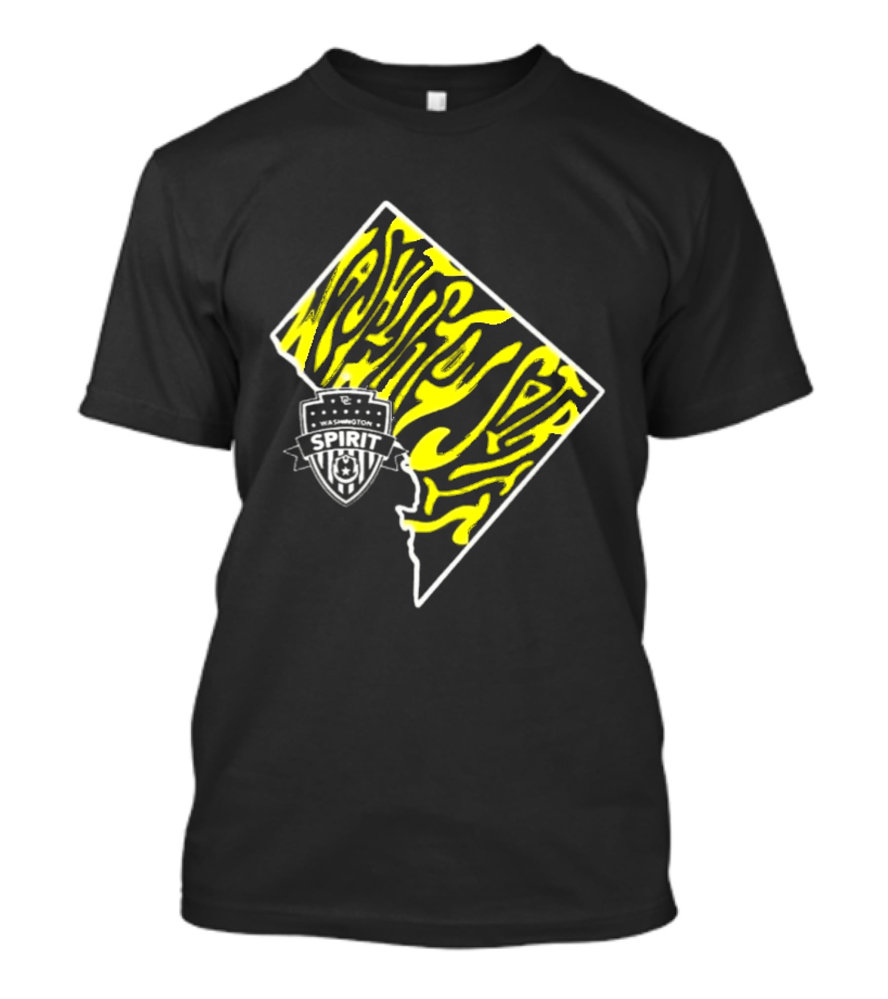 Washington Spirit Groovy State Team Logo Yellow T-Shirt