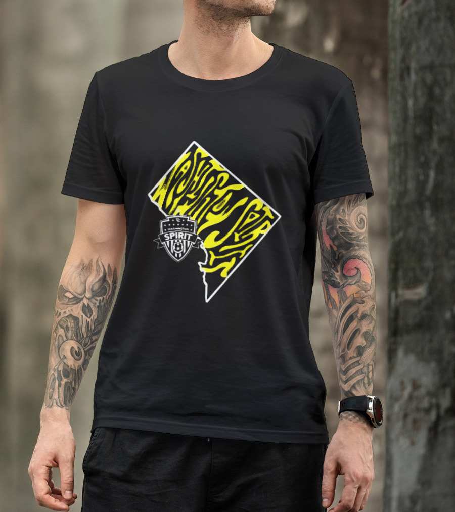 Washington Spirit Groovy State Team Logo Yellow T-Shirt