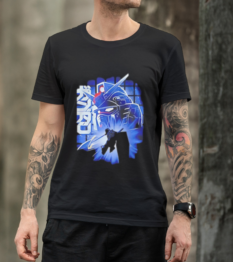 RX 78 2 Mobile Suit Gundam Fighter Neon Blue T-Shirt