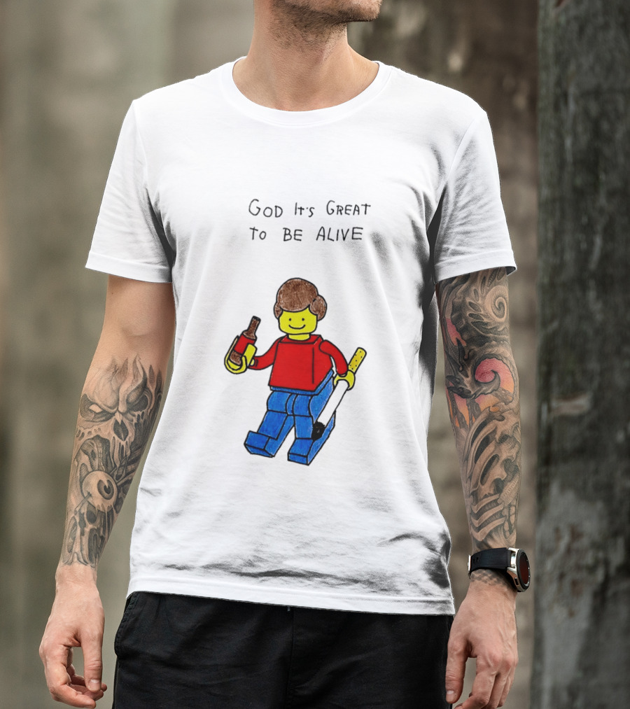 Lego God It's Great To Be Alive Paintbrush And Bottle T-Shirt