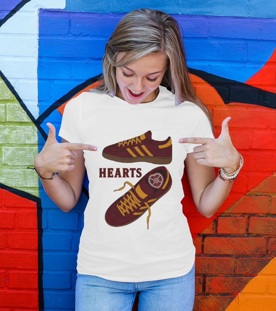 Hearts Casuals 1874 Maroon And Gold Shoes T-Shirt