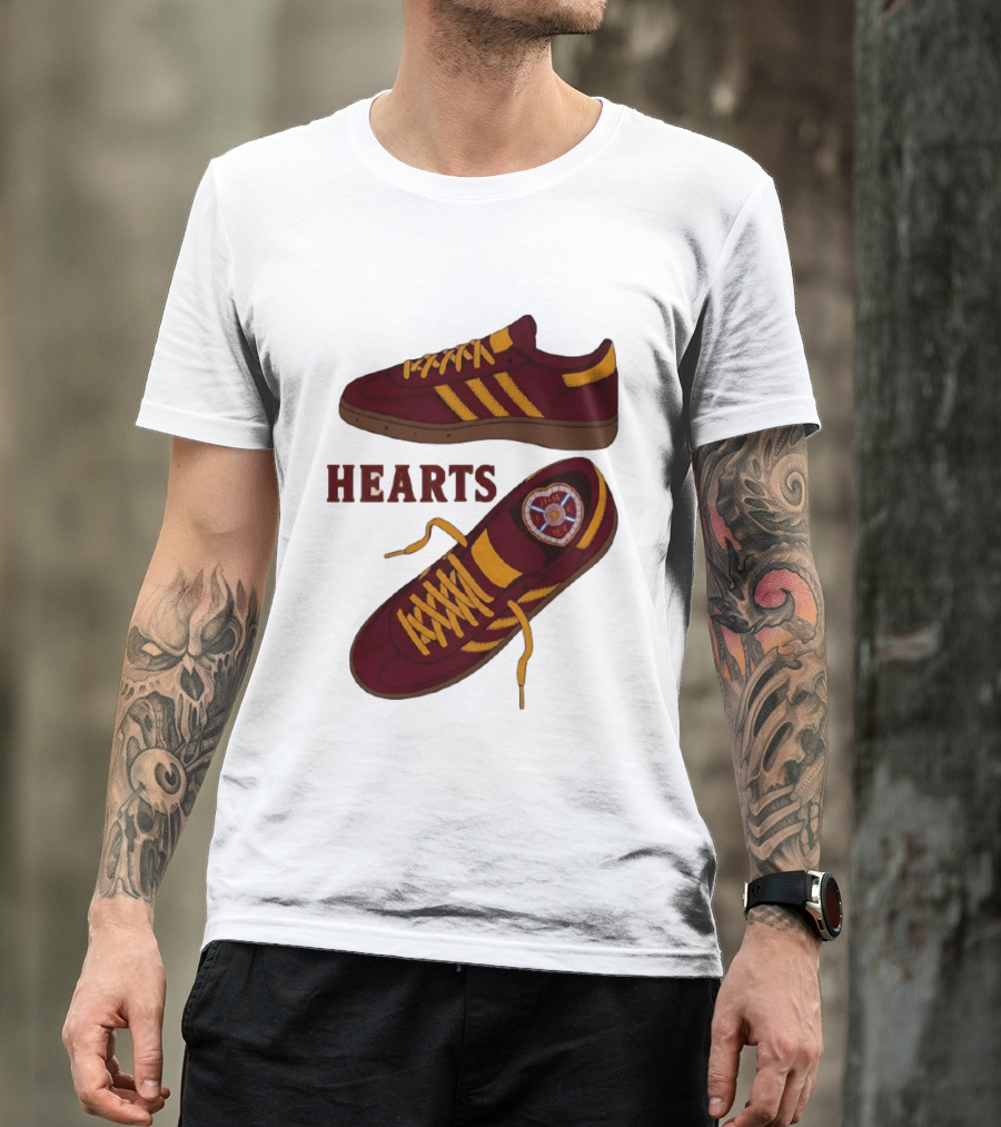 Hearts Casuals 1874 Maroon And Gold Shoes T-Shirt