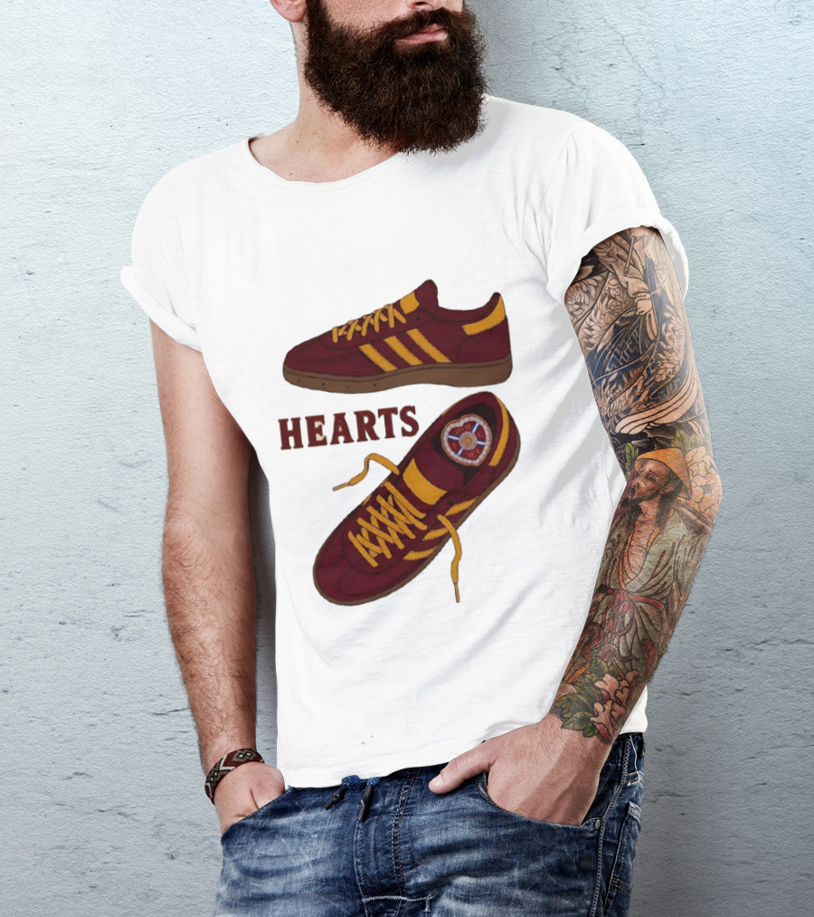 Hearts Casuals 1874 Maroon And Gold Shoes T-Shirt