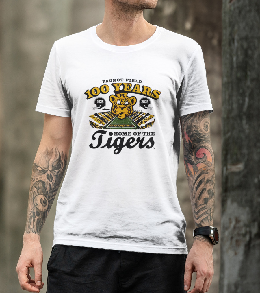 Faurot Field 100 Years Home Of The Tigers 1926 2026 T-Shirt