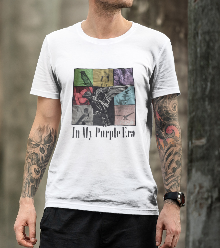 In My Purple Era Swallow Collage T-Shirt
