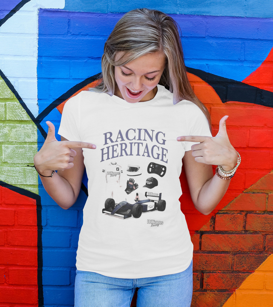 Racing Heritage Williams Racing Formula Car Icons Helmet Glove T-Shirt