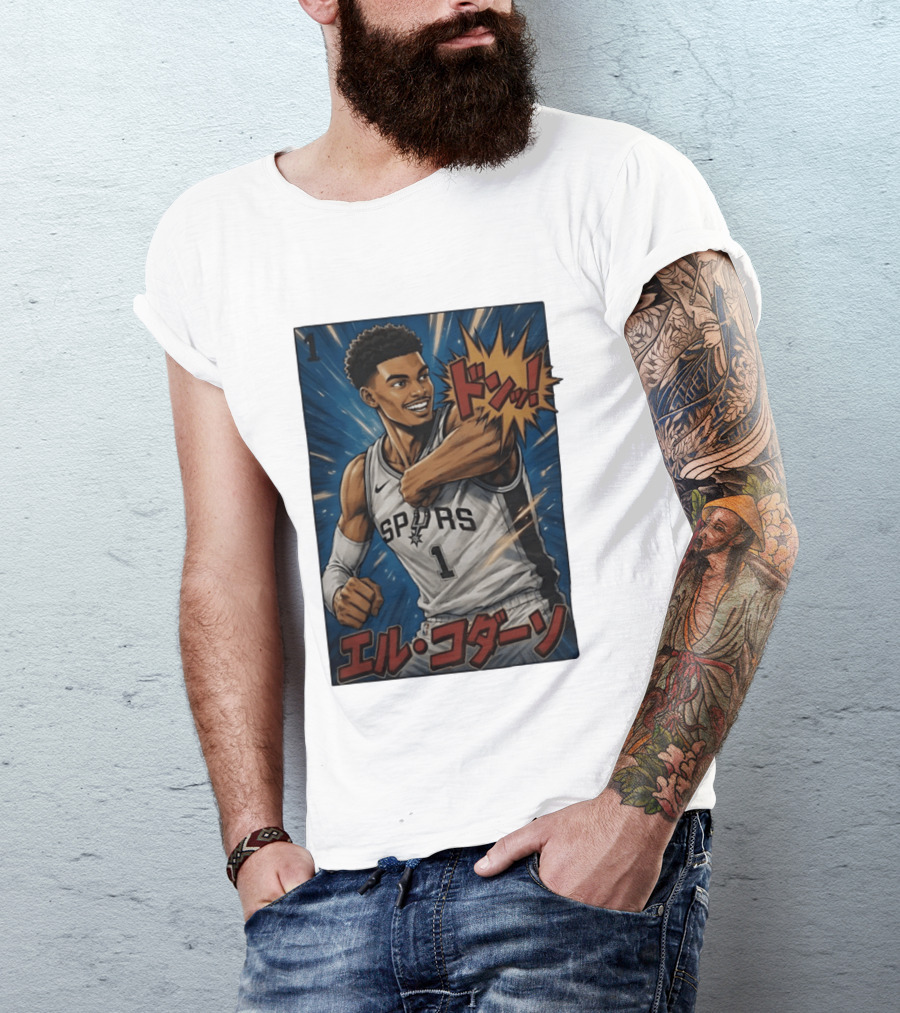Victor Wembanyama San Antonio Spurs Manga Style Basketball T-Shirt