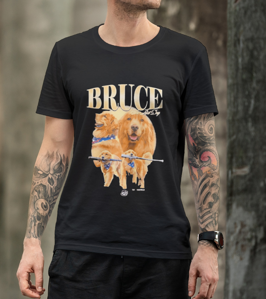 Bruce The Bat Dog Rochester Red Wings Baseball Golden Retriever T-Shirt