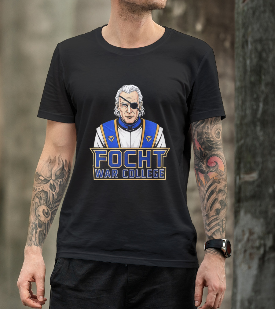 Focht War College Eyepatch Commander Blue And Gold Uniform T-Shirt