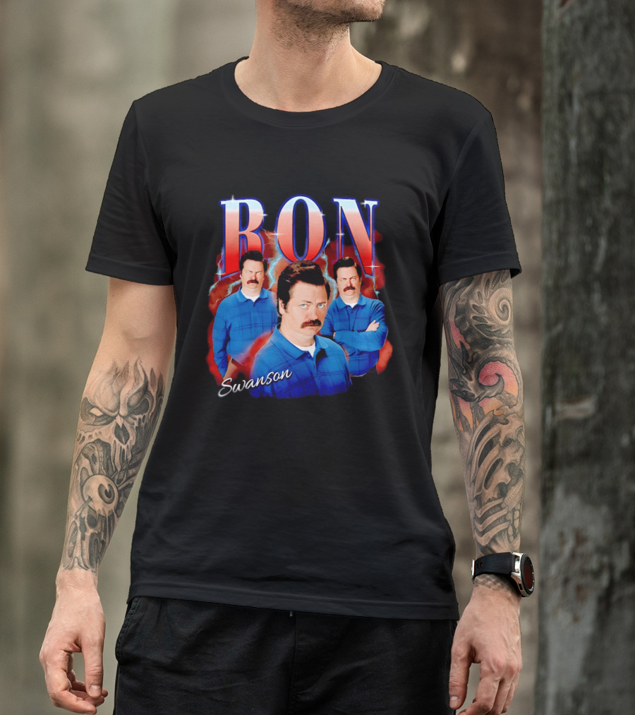 Ron Swanson Triple Image Humor T-Shirt
