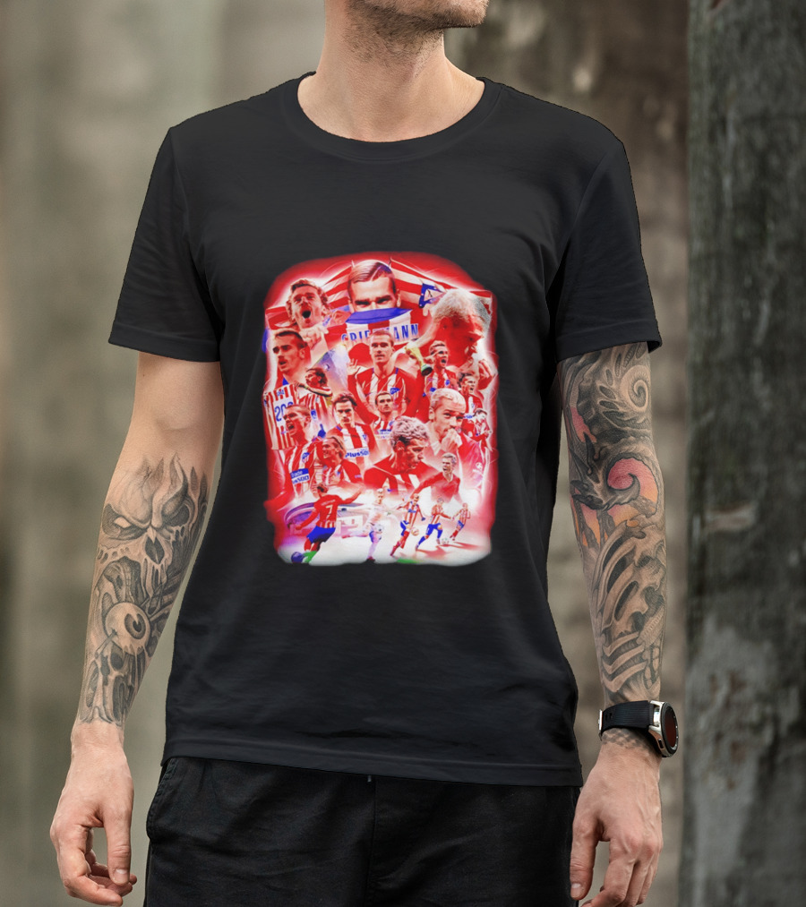 Atlético De Madrid Antoine Griezmann Fan Collage 2026 T-Shirt