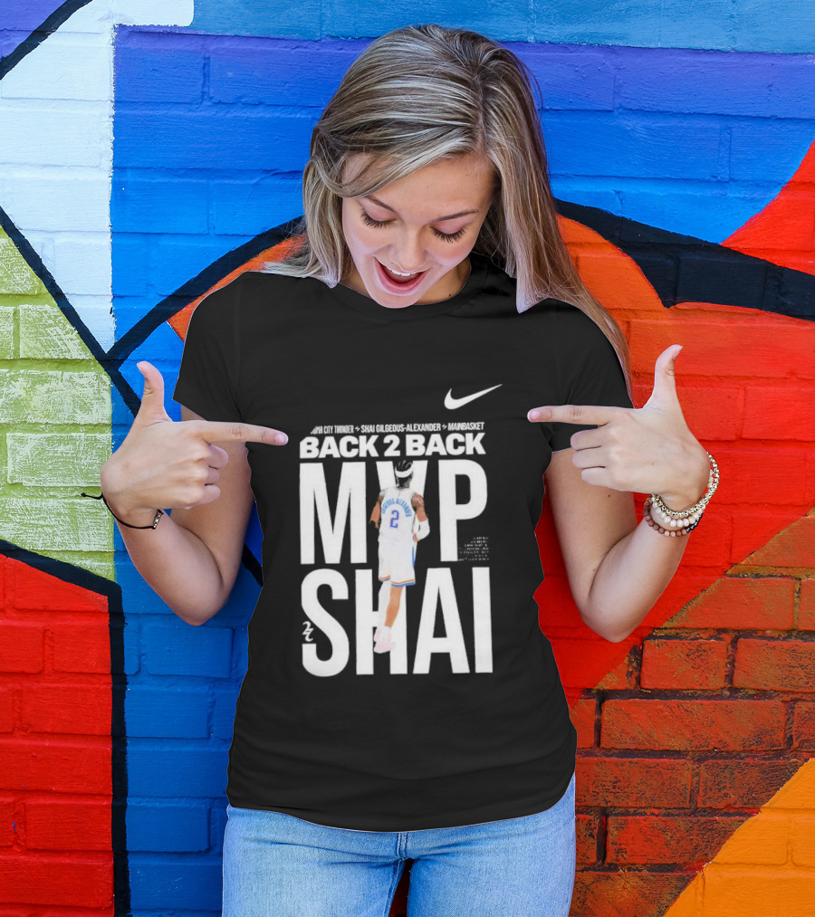 SGA Shai Gilgeous Alexander Back 2 Back MVP OKC Thunder Nike T-Shirt