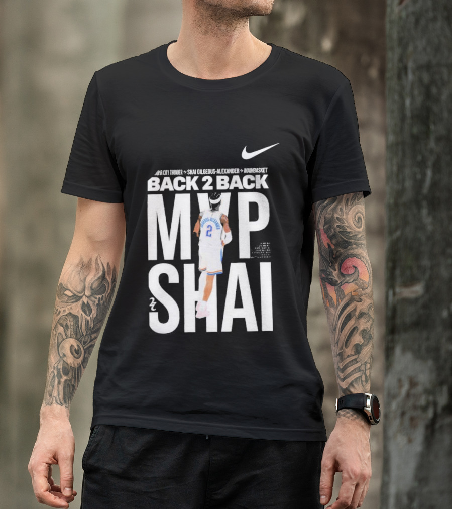 SGA Shai Gilgeous Alexander Back 2 Back MVP OKC Thunder Nike T-Shirt