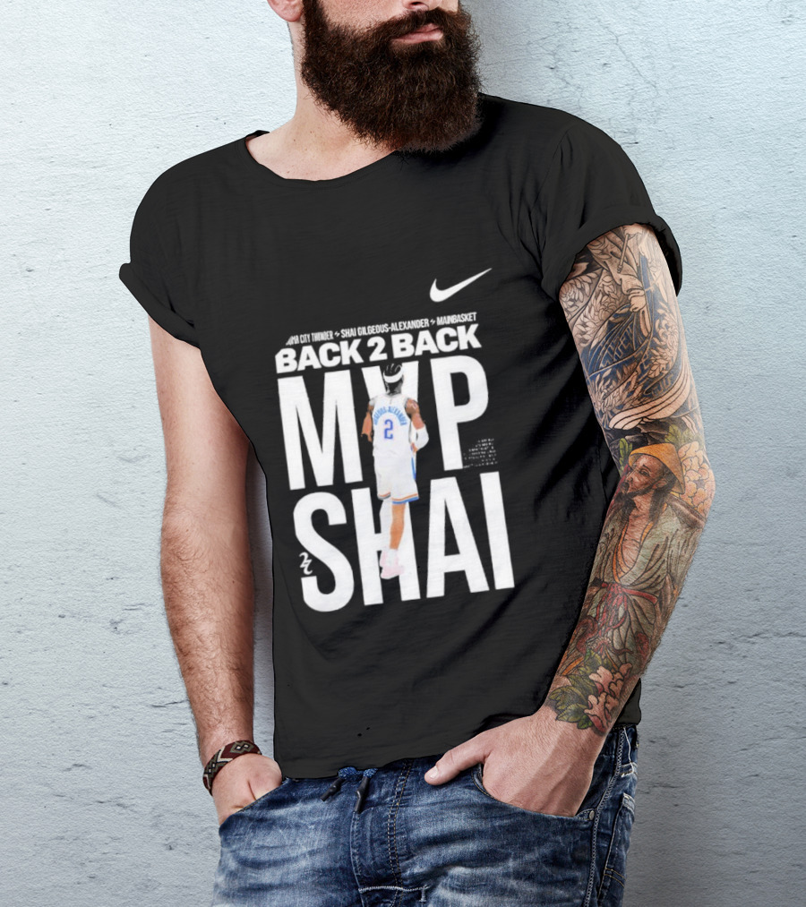 SGA Shai Gilgeous Alexander Back 2 Back MVP OKC Thunder Nike T-Shirt