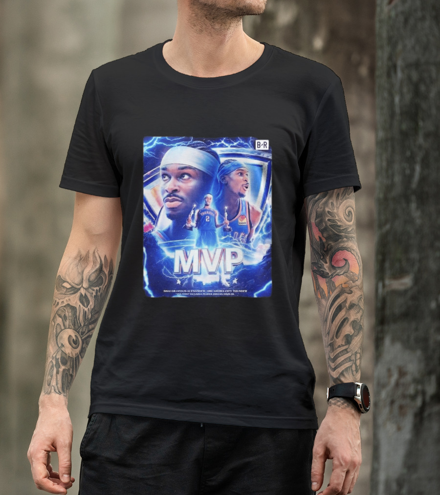 Shai Gilgeous Alexander MVP Thunder 2024 Electrifying Tribute B/R Edition T-Shirt