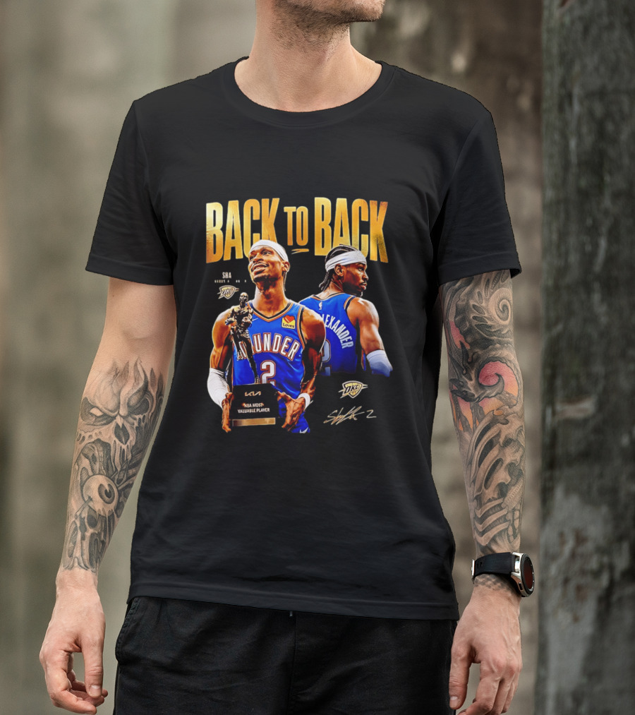 Shai Gilgeous Alexander Back To Back 2026 NBA MVP OKC Thunder SGA 2 T-Shirt
