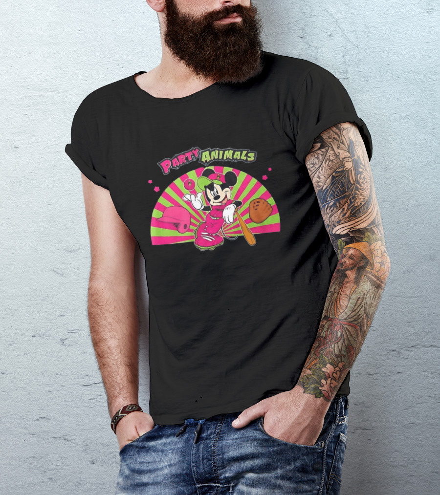 Savannah Party Animals Mickey Mouse Baseball Fun 2026 T-Shirt