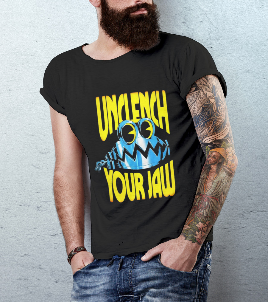 Unclench Your Jaw Blue Metal Trap Cartoon T-Shirt