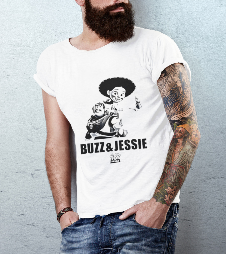 Buzz Lightyear Jessie Toy Story Disney Cartoon Characters T-Shirt