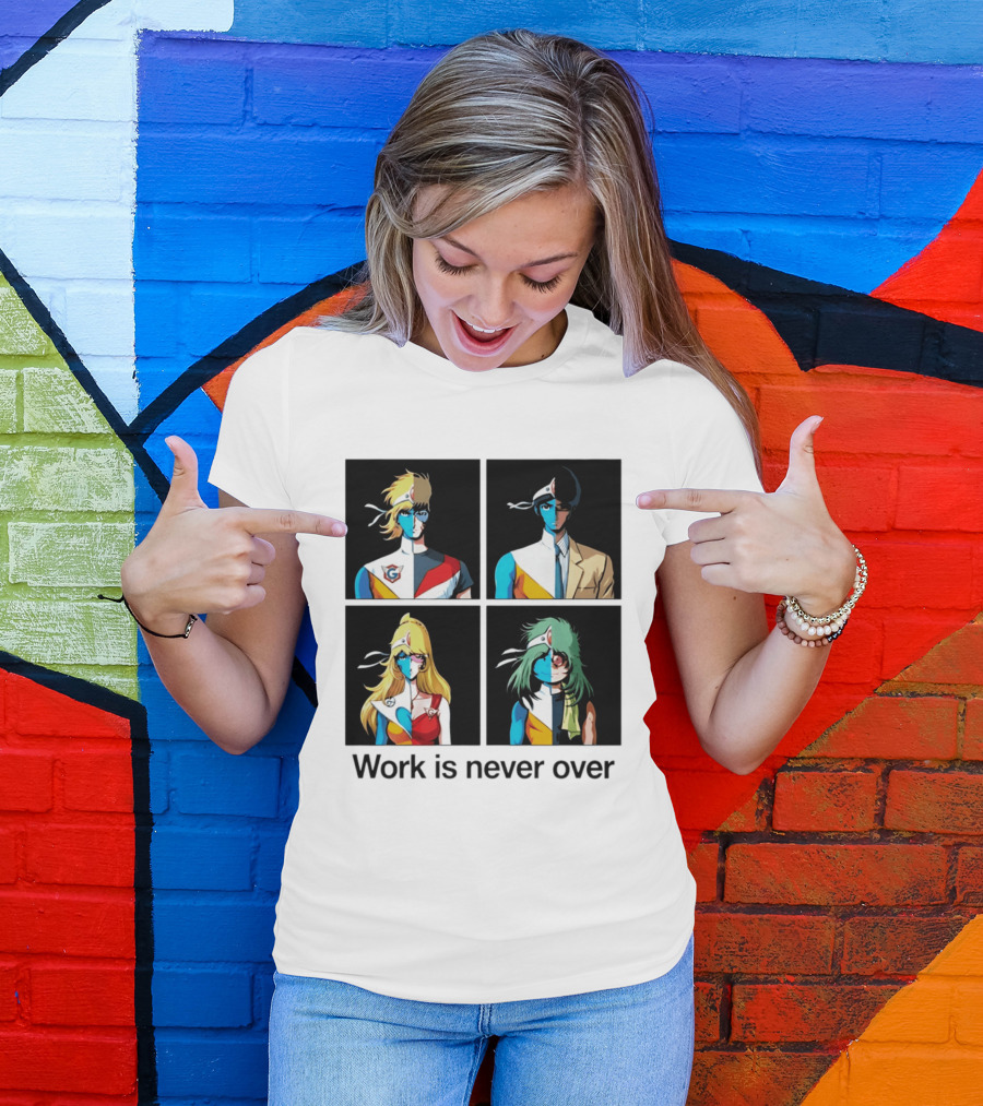Crescendolls Work Is Never Over Daft Punk Interstella 5555 Characters T-Shirt