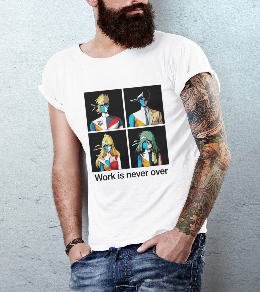 Crescendolls Work Is Never Over Daft Punk Interstella 5555 Characters T-Shirt