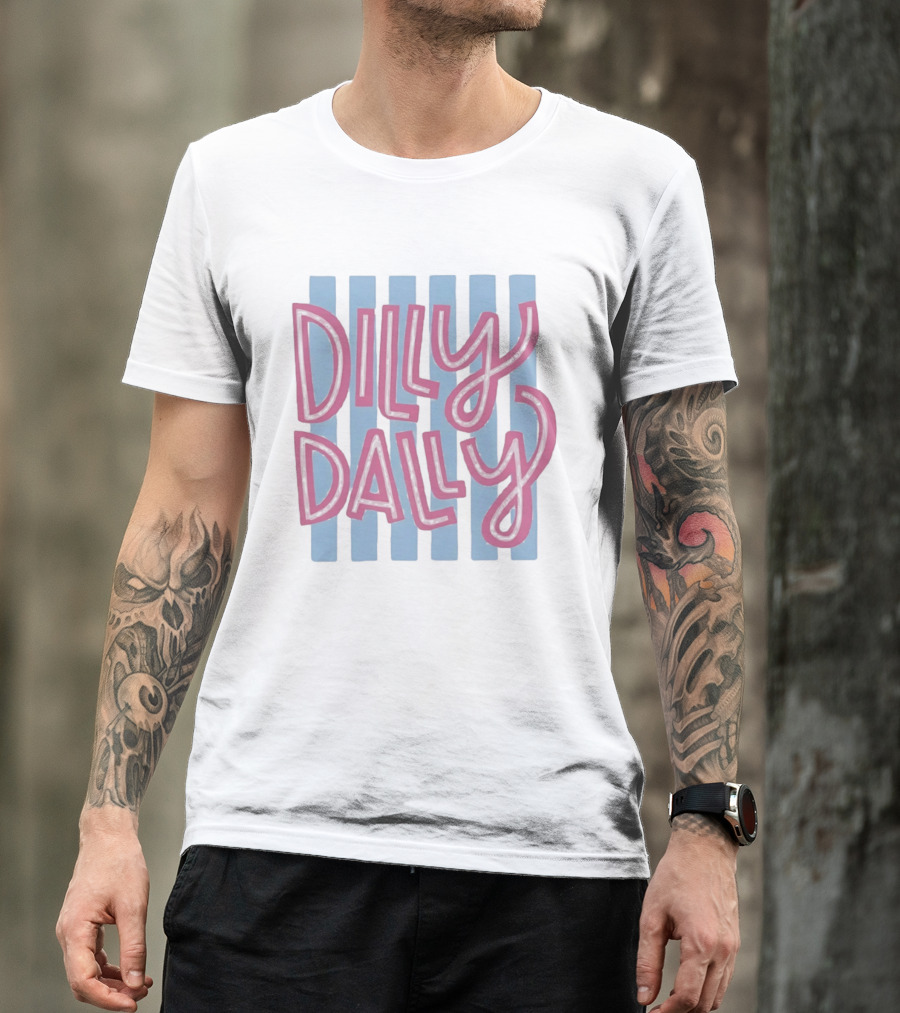 Dilly Dally Babier Pink And Blue Striped Playful T-Shirt