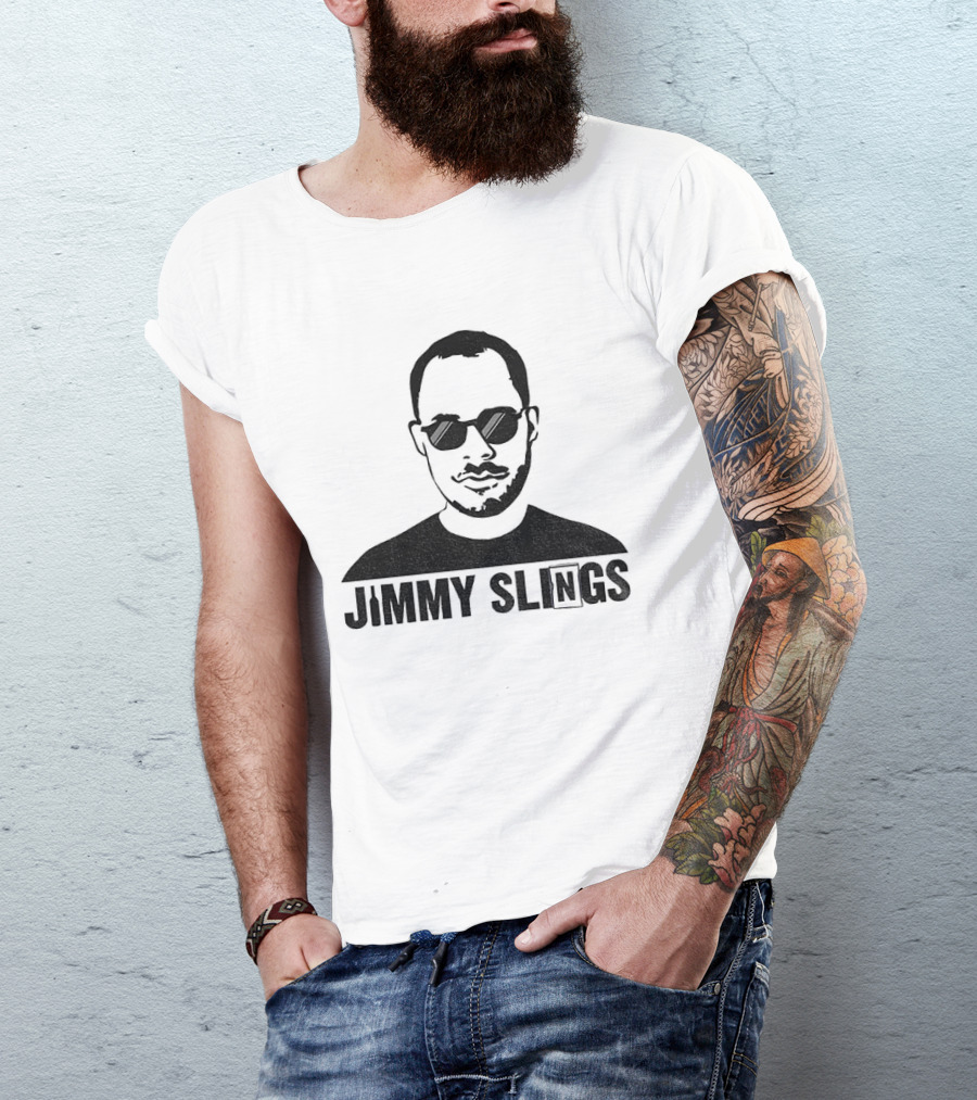Jimmy Slings Sketch Portrait With Sunglasses T-Shirt